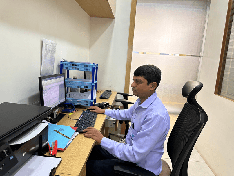 Dhruvisha HVAC employee at work